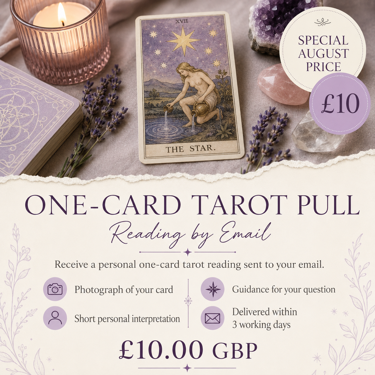 One-Card Tarot Pull by Email - £10 August Special